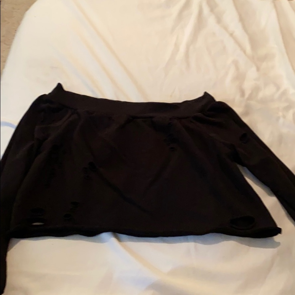 Off the shoulders black crop top